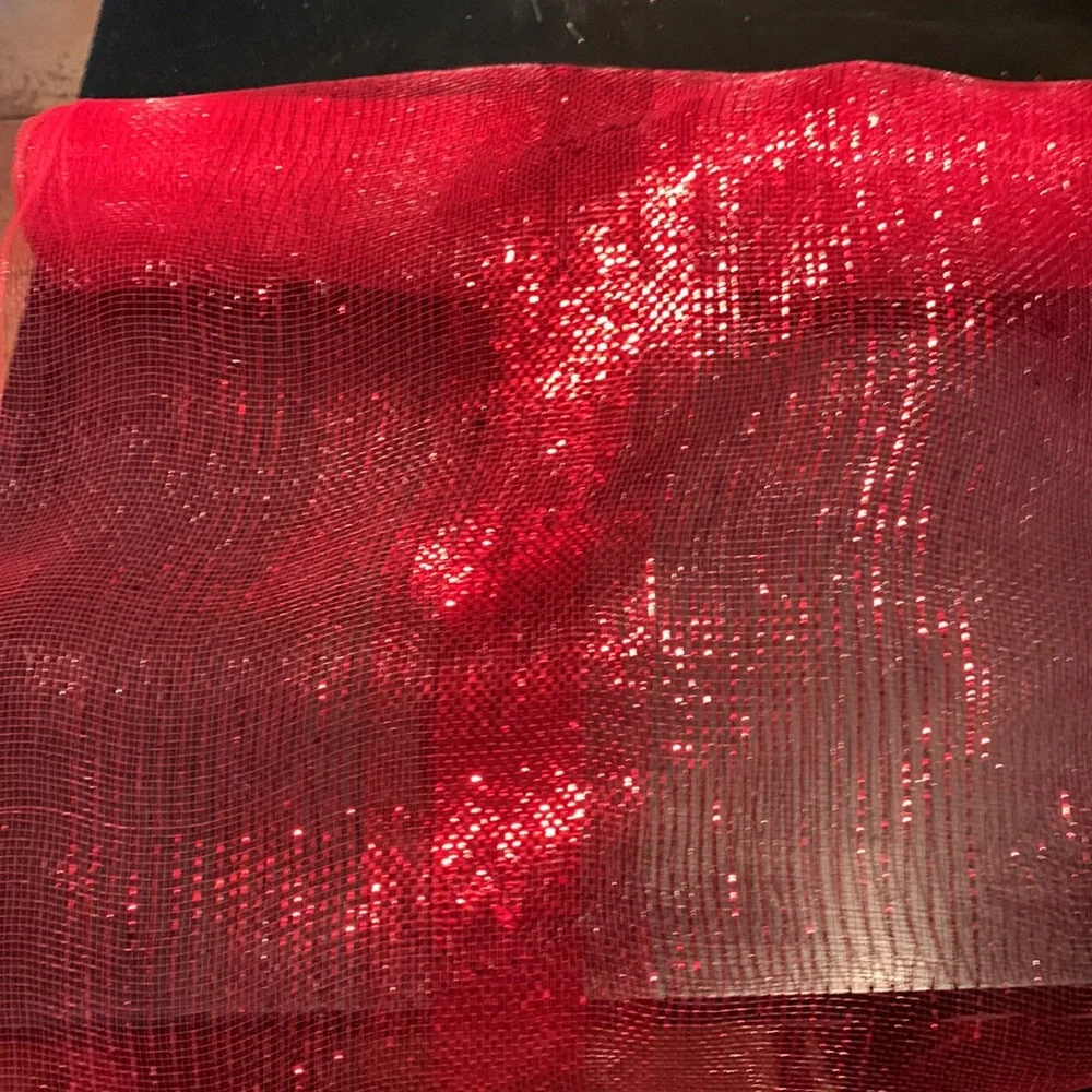 Red and Gold Holiday Mesh Trimmings